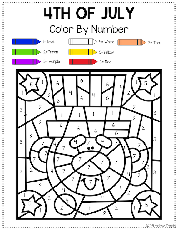 4th Of July Color By Number