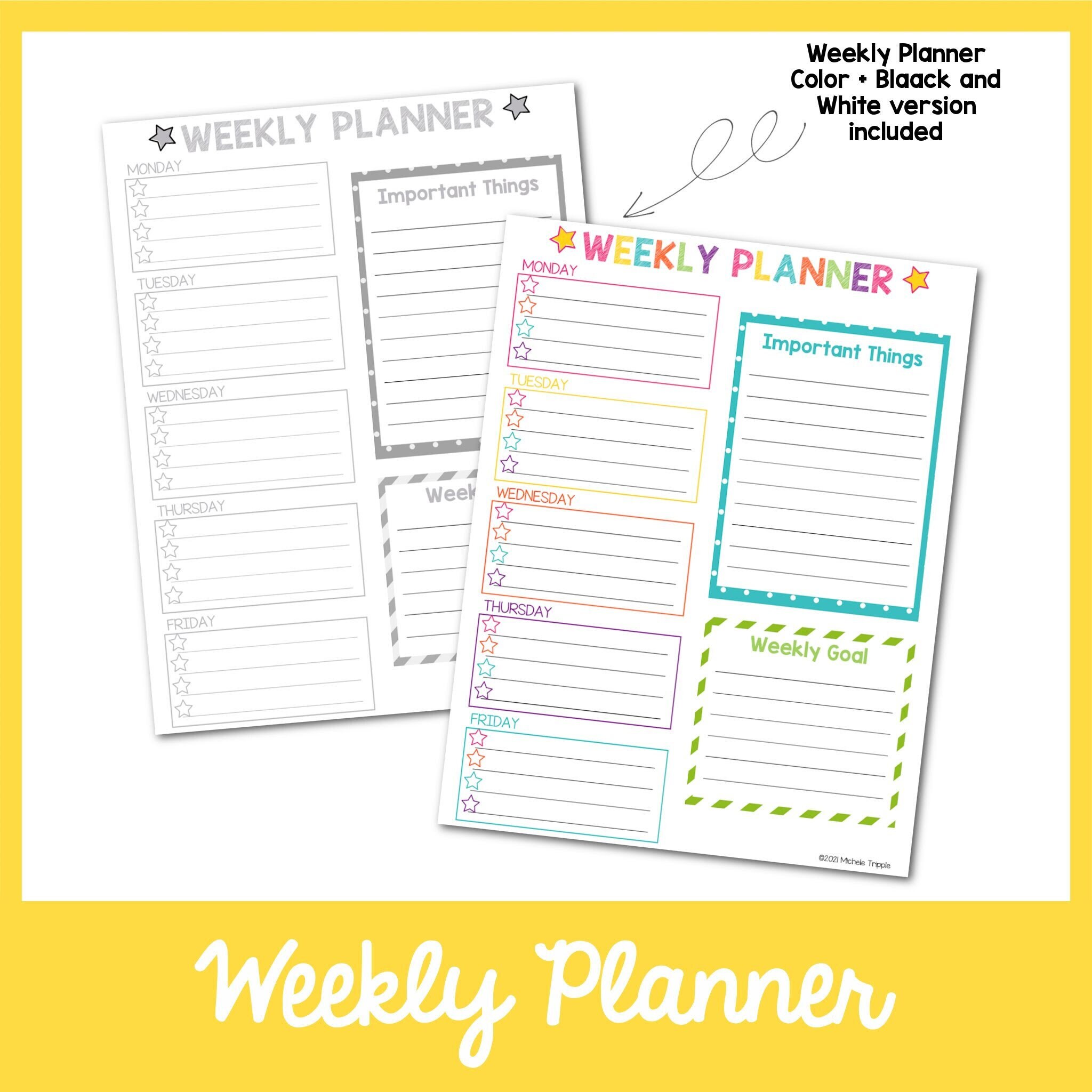 Weekly Planner Printable to Do List - Etsy Canada