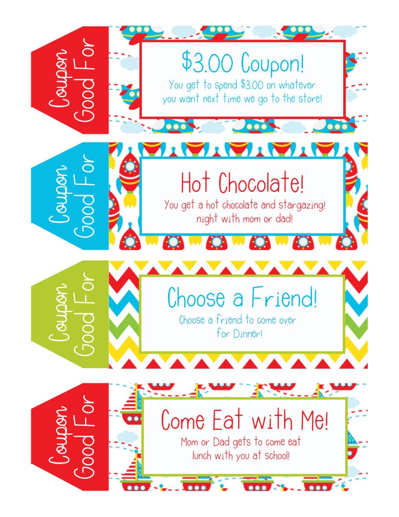 Kids Coupon Book, 39 Printable Coupons for Kids, Gifts for Kids, Gifts ...