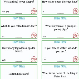 Funny Trivia for Kids Printable, Trivia Questions for Kids, Digital ...
