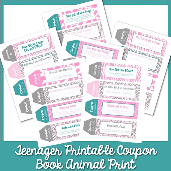 Teenager Printable Coupon Book perfect for Teens and Tweens