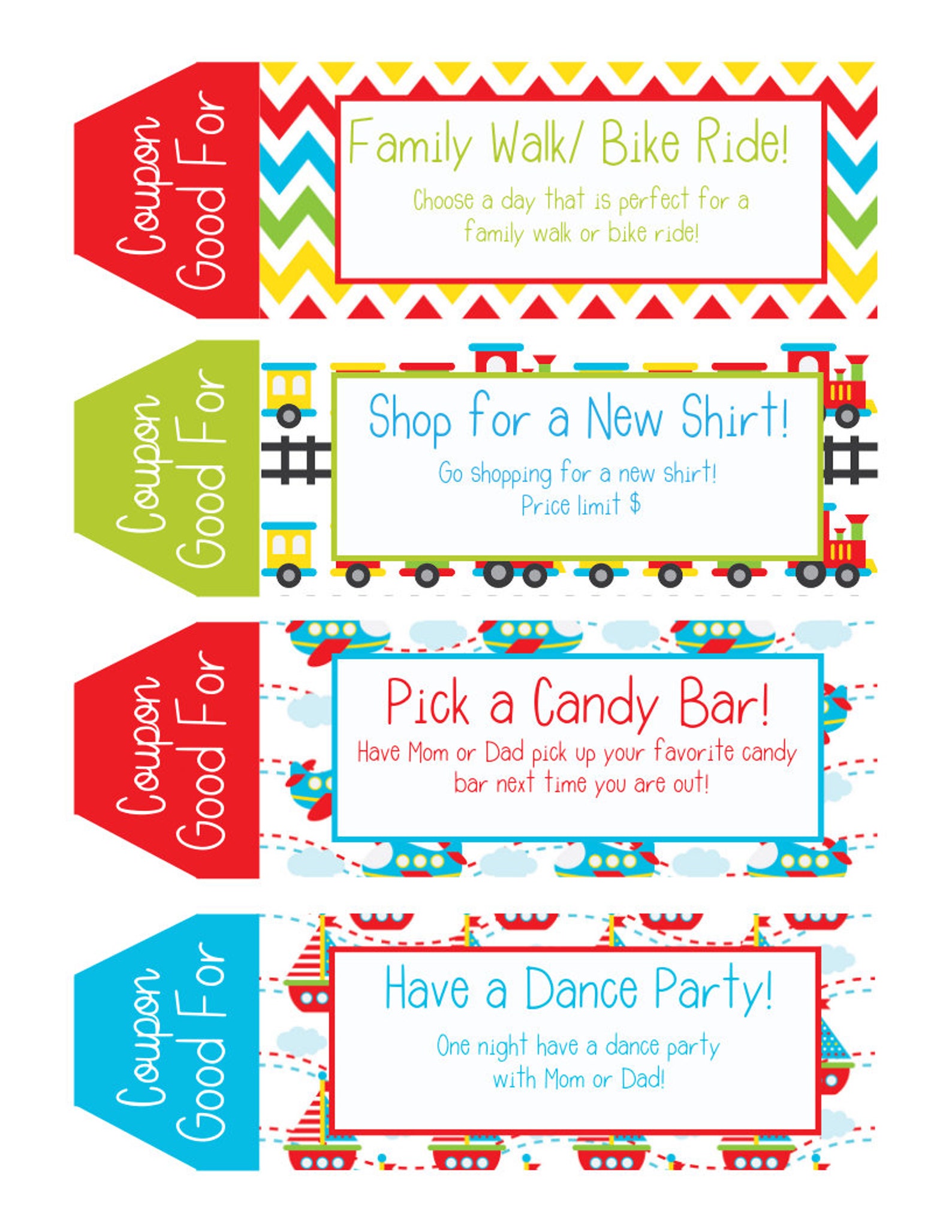 Kids Coupon Book, 39 Printable Coupons for Kids, Gifts for Kids, Gifts ...