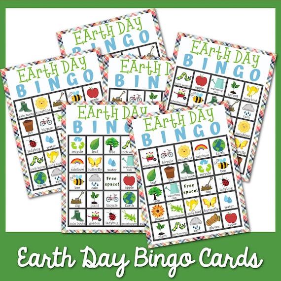 Earth Day Bingo Cards Bingo Game at Home Fun Activity for