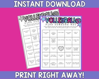 Volleyball Find Someone Who Game| Volleyball Party Game| Team Building Volleyball Activity| Volleyball Icebreaker Game| Volleyball Camp Game