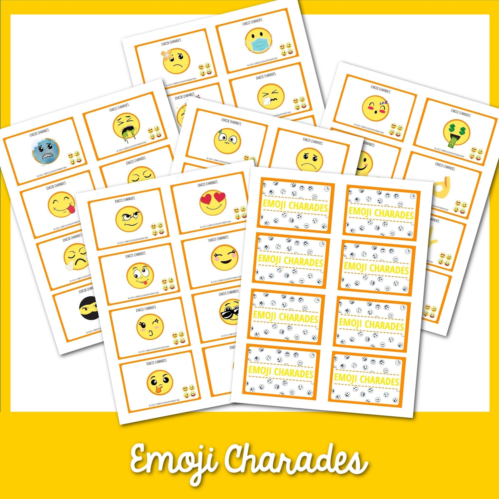 40+ Emoji Charades | Silly Charades for Kids | Emoji Themed Charades ...