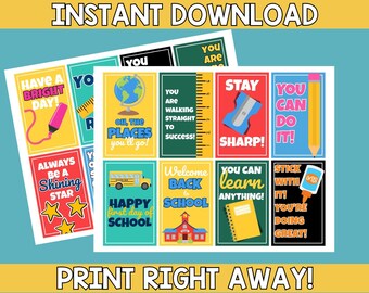 Back to School Lunchbox Note | Printable Lunchbox Notes | School Lunch Notes for Kids | Kids Lunchbox Notes | Uplifting Messages for kids