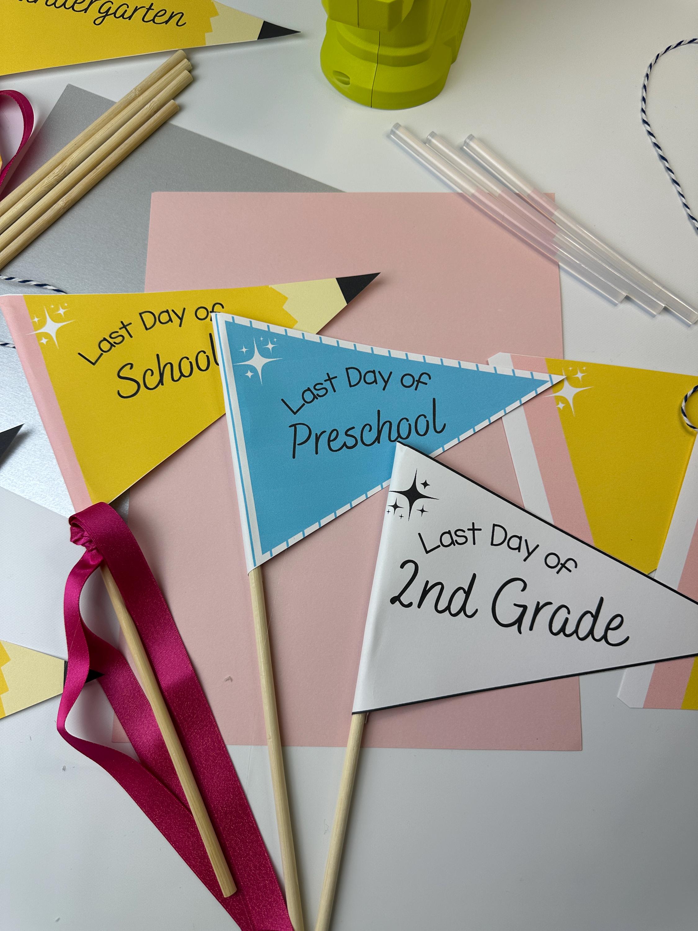 Last Day of School Flags | End of Year School | Grade Level Flags ...