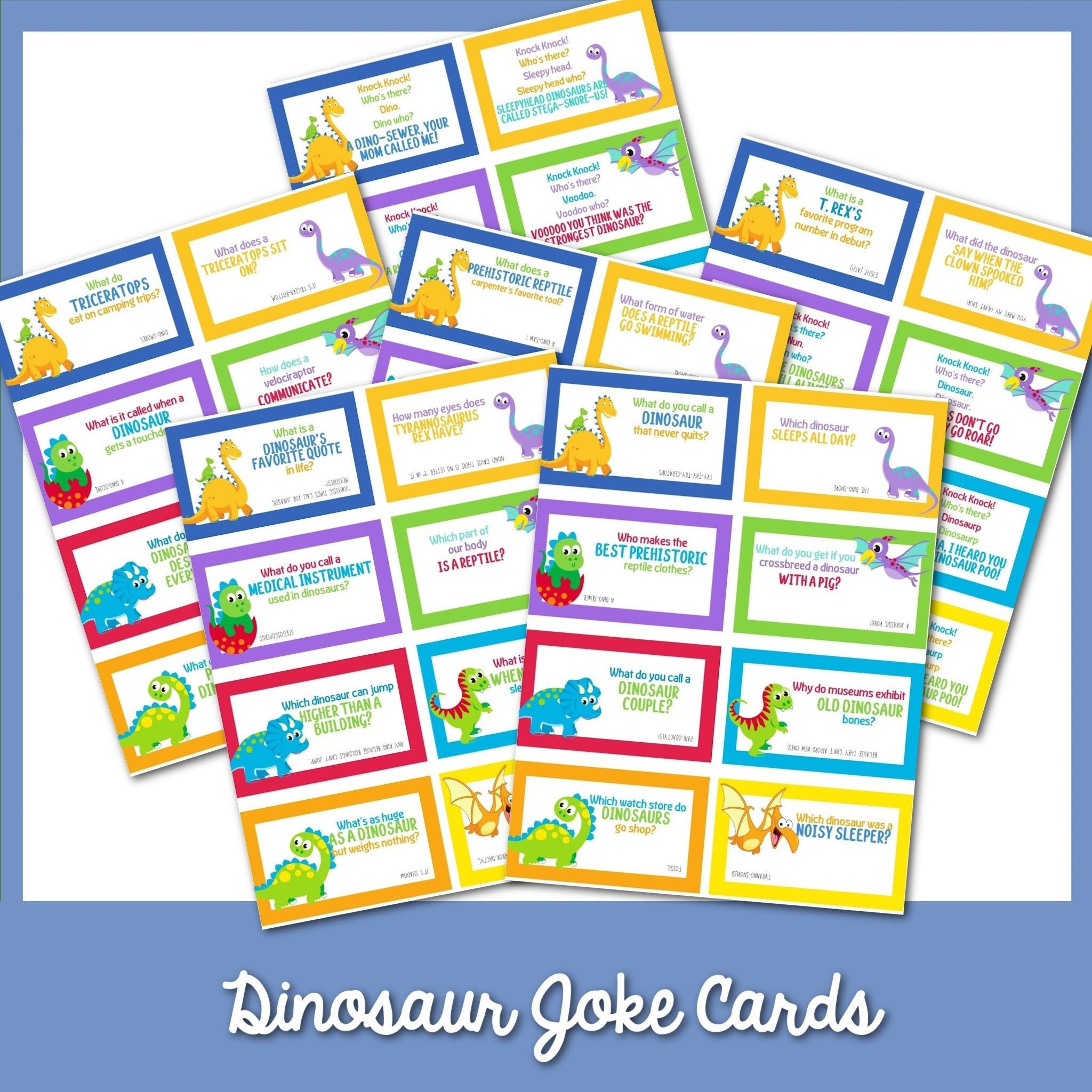 Dinosaur Joke for Kids Lunchbox Jokes for Kids Printable Joke Cards Lunchbox Notes Jokes for ...