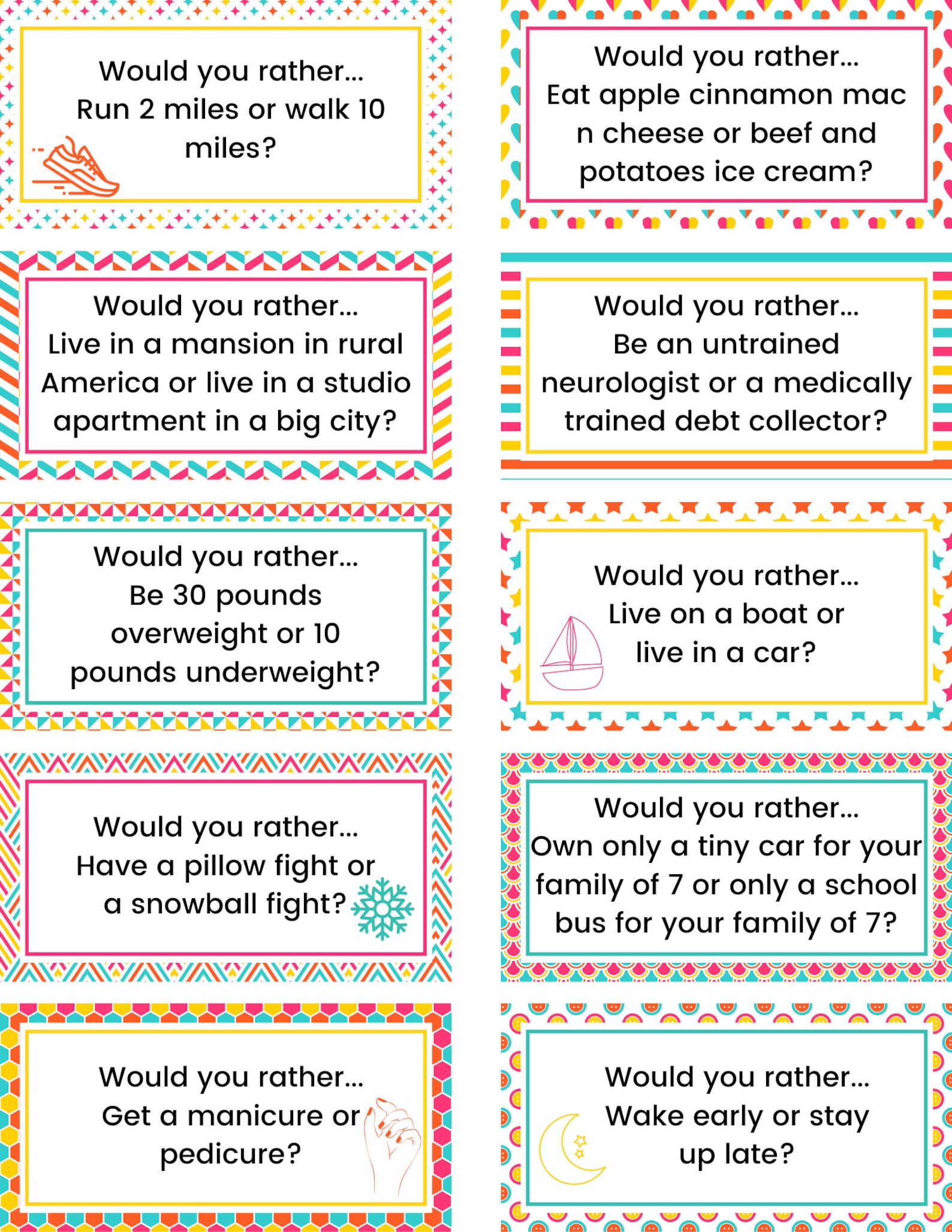 50 Would You Rather Journal Prompts Etsy