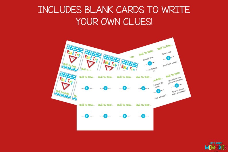 Road Trip Would You Rather Road Trip Games Would You Etsy