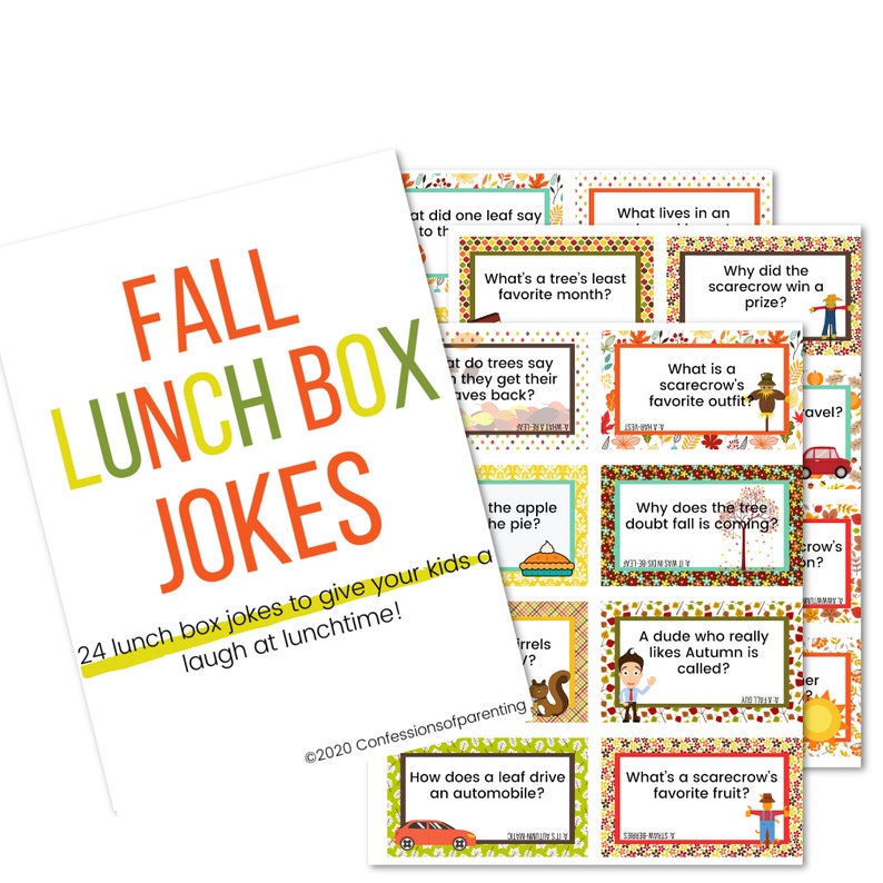 Fall Lunch Box Jokes Etsy