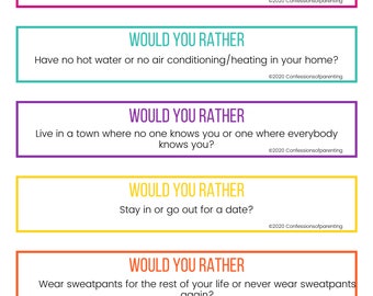 100 Would You Rather Questions for Couples Journal (Instant Download) 