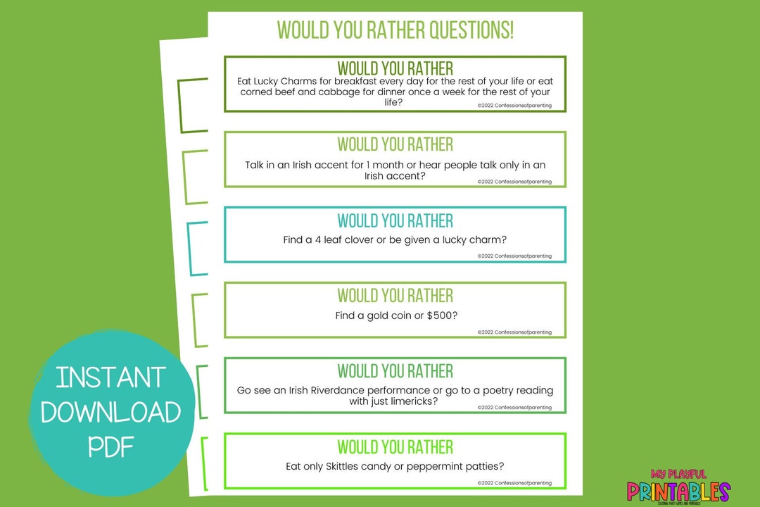 would you rather saint patricks day
