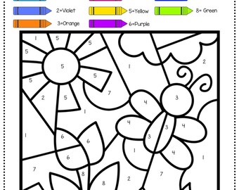 Spring Color by Number Coloring book for kids ages 8-12: Happy