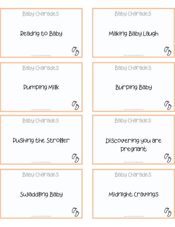 100 Baby Shower Charades Etsy Sweden