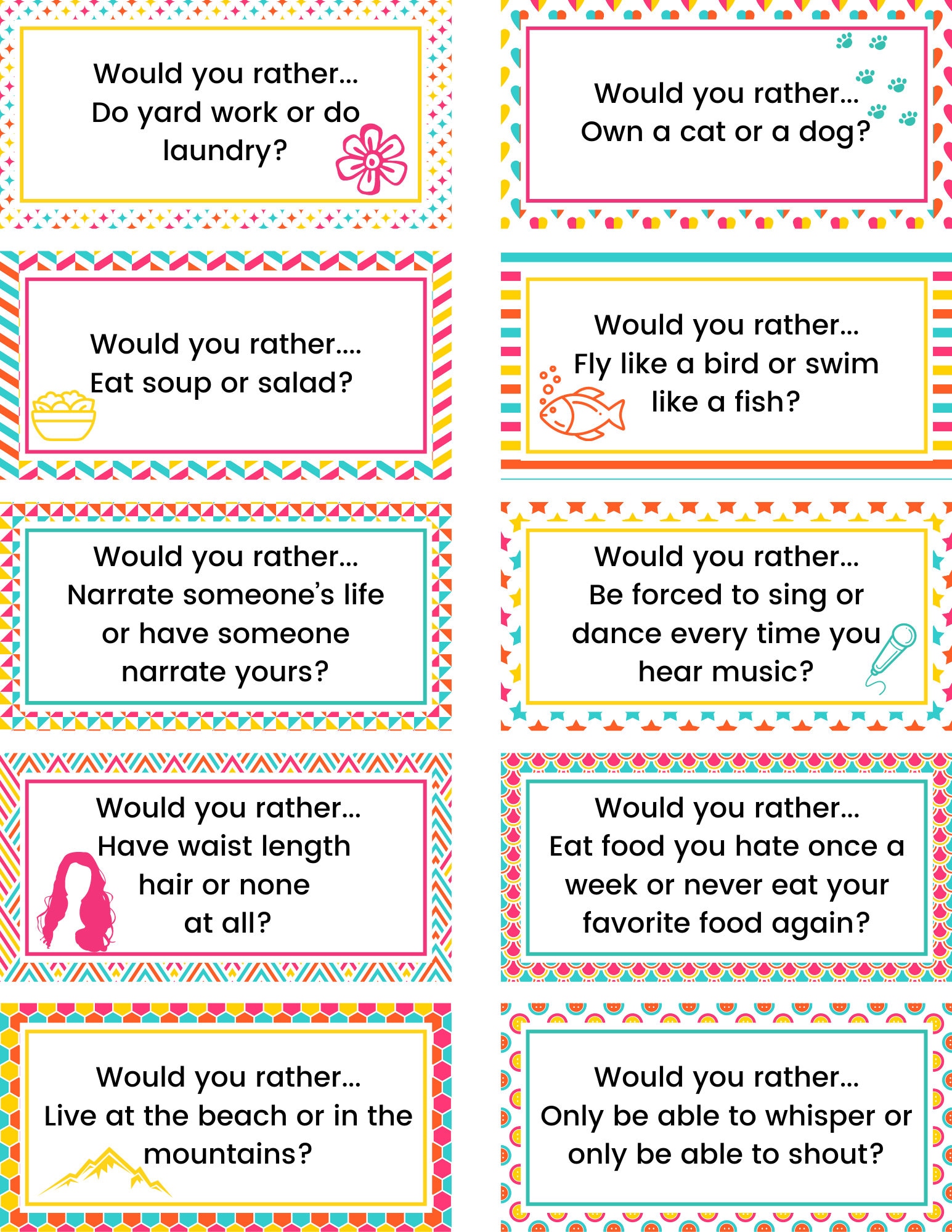 50 Would You Rather Journal Prompts Etsy