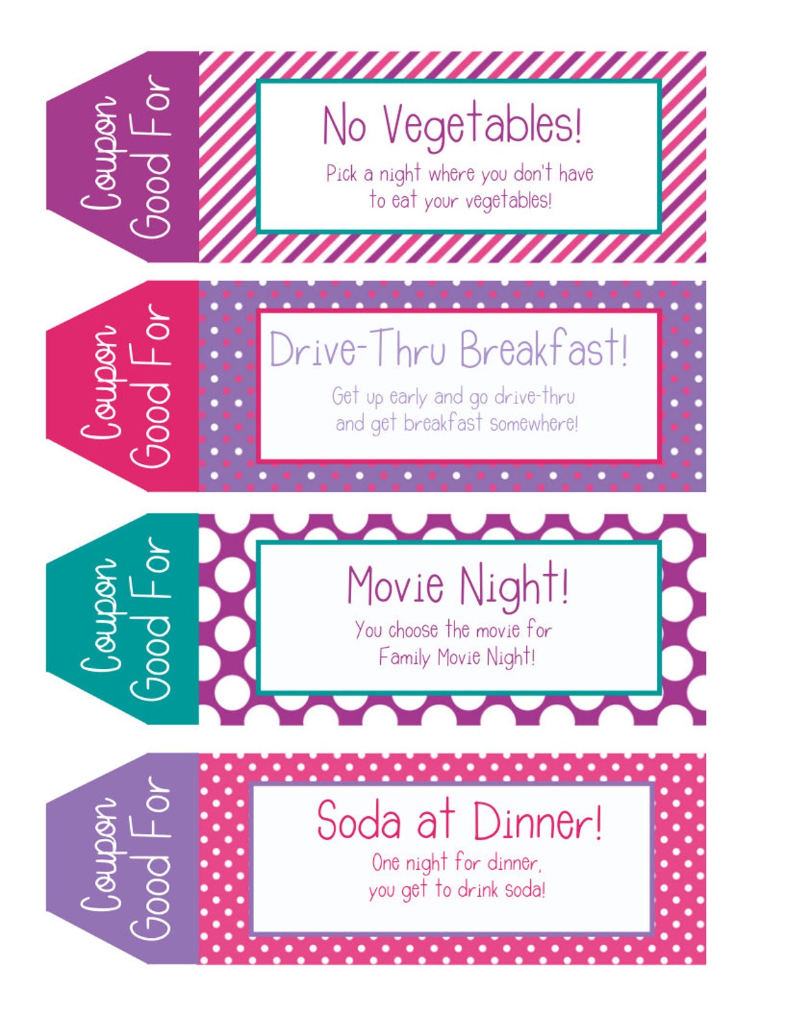 Kids Coupon book 39 Printable Coupons for kids Gifts for | Etsy