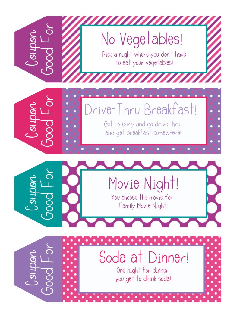 Kids Coupon Book, 39 Printable Coupons for Kids, Gifts for Kids, Gifts ...