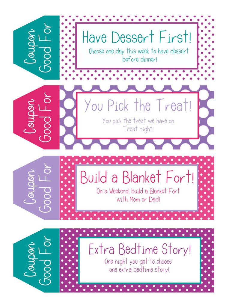 Kids Coupon Book, 39 Printable Coupons for Kids, Gifts for Kids, Gifts