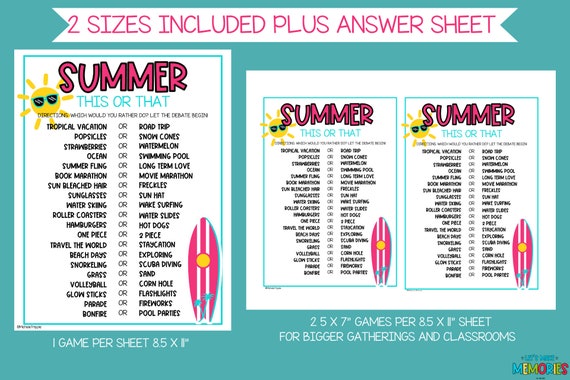 Summer This or That Questions | Summer Would You Rather