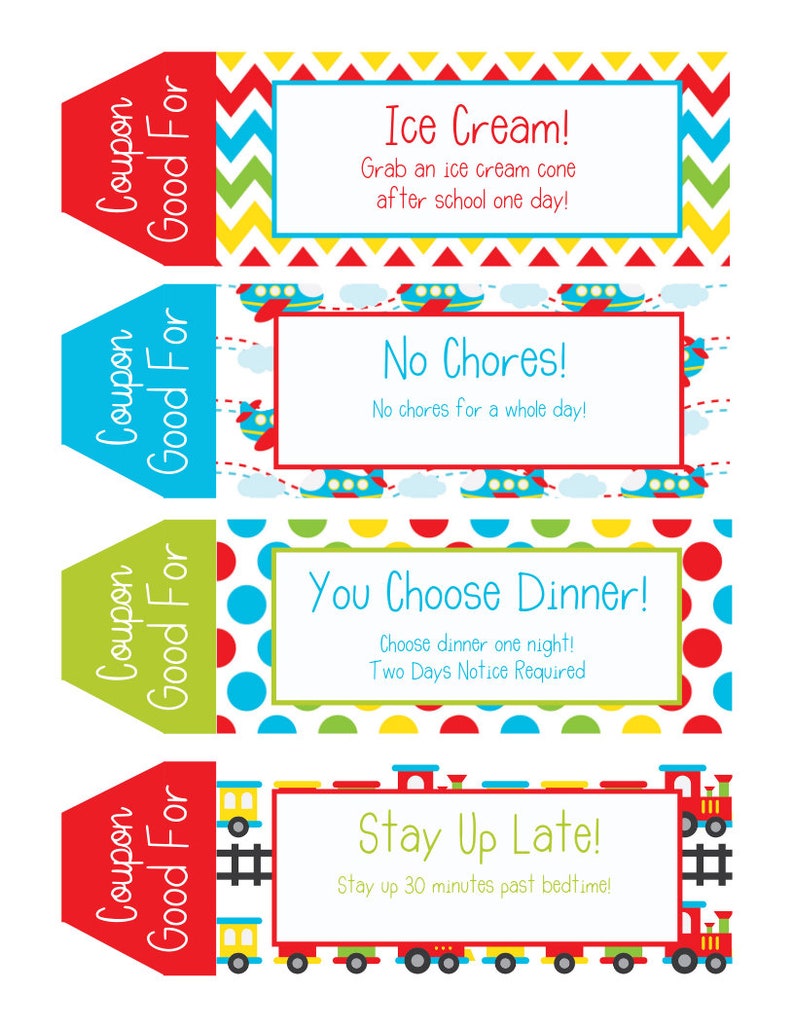 Kids Coupon book 39 Printable Coupons for kids Gifts for | Etsy