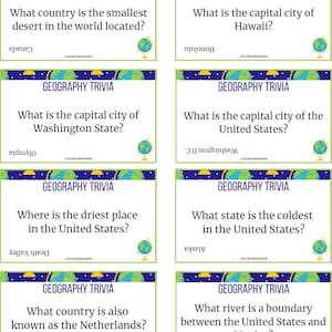 Geography Trivia for Kids - Etsy