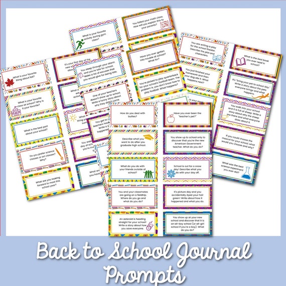 50 Back to School Journal Prompts for Kids | Back to School Journal | Creative Writing Prompts for Kids | Fun Writing Prompts for Students
