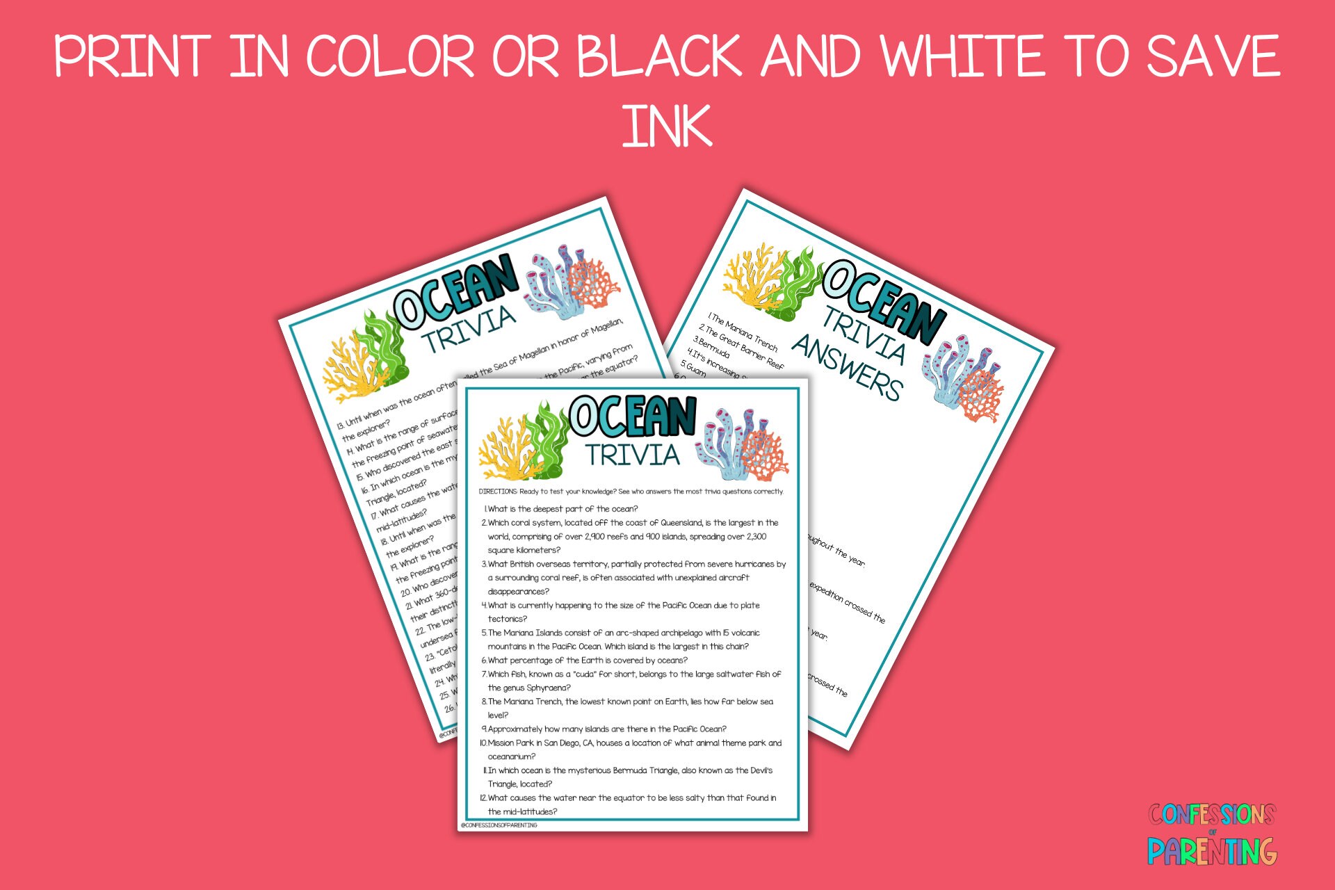 78 Ocean Trivia Questions | Printable Ocean Trivia | Ocean-themed ...