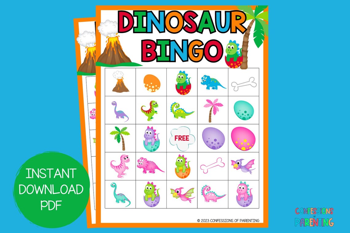 8 Dinosaur Bingo Cards | Bingo for Kids | Classroom Bingo | Printable ...