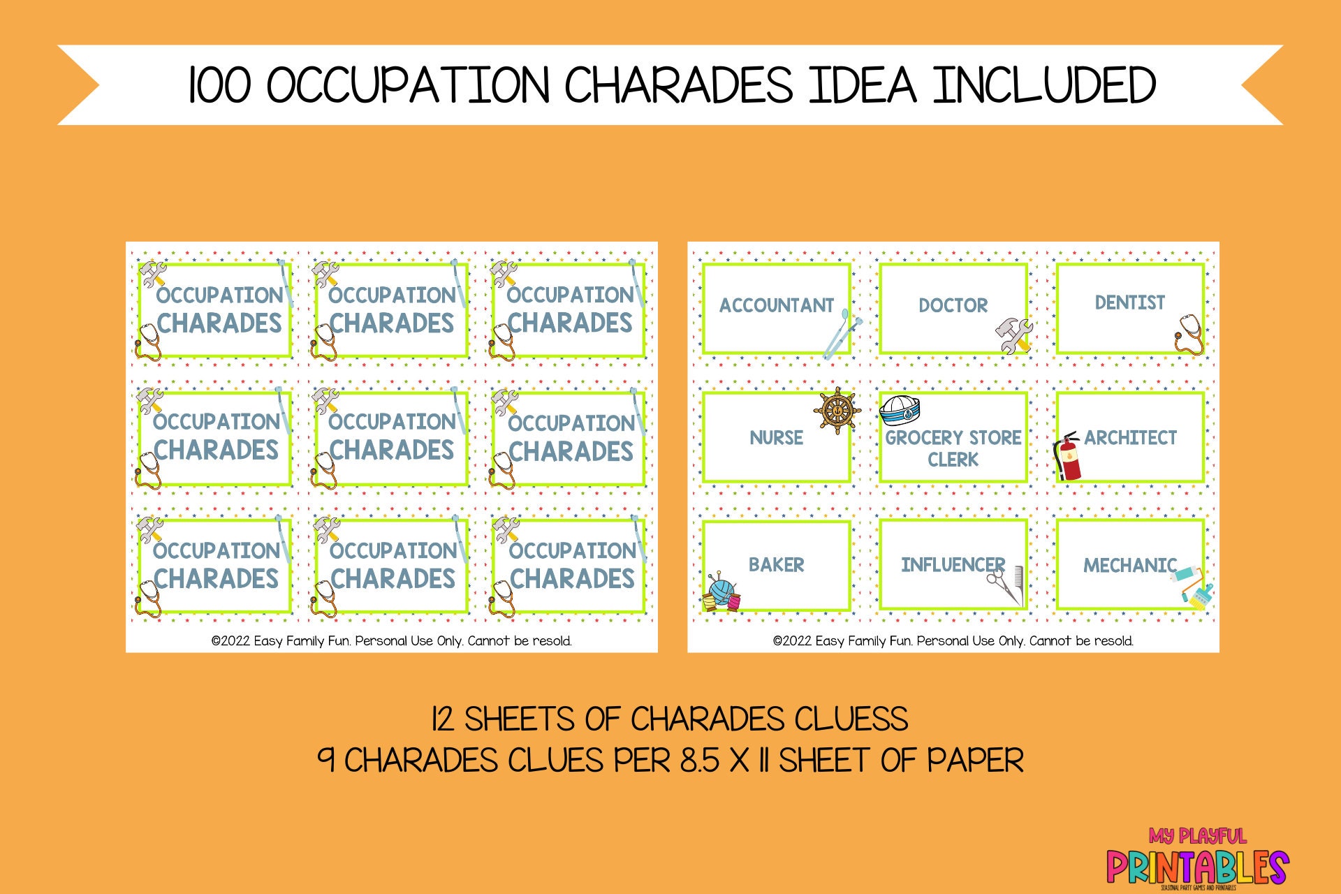 100 Occupation Charades | Occupation Charades for Kids | Job Charades ...