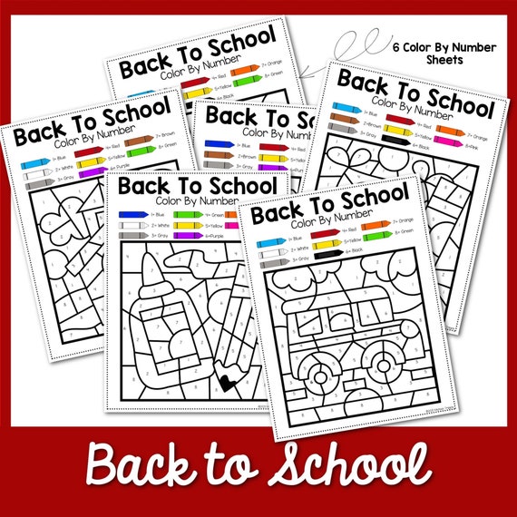 Back to School Activity Color by Number Activity for kids