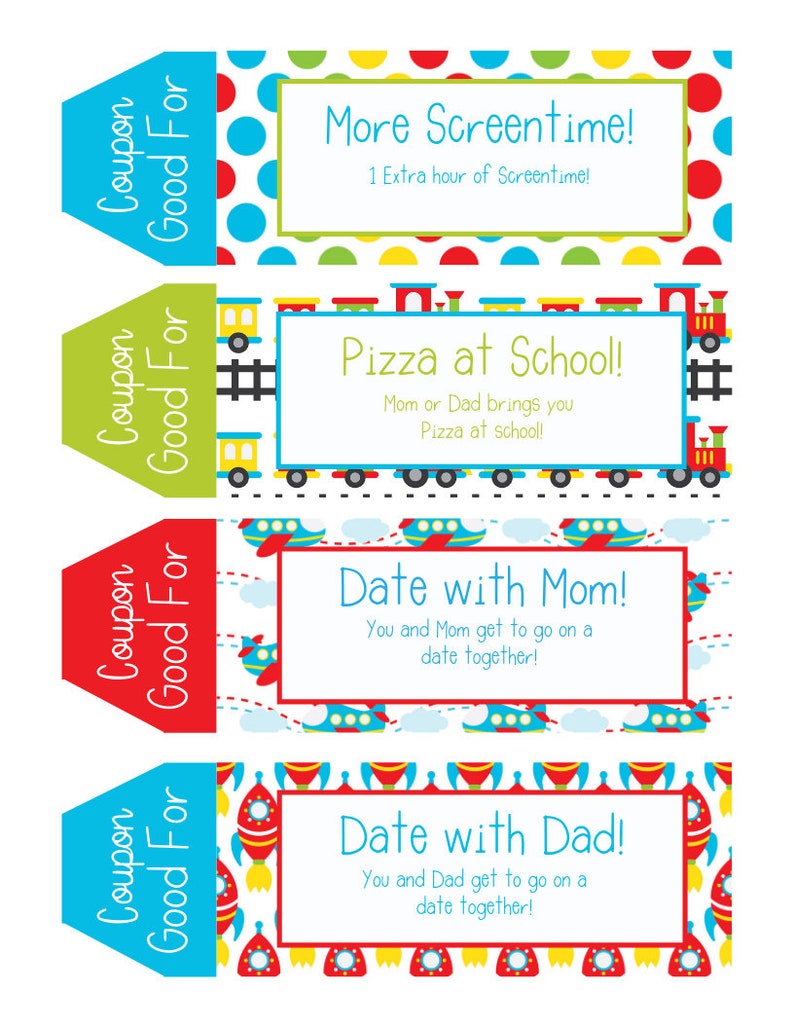 Kids Coupon book 39 Printable Coupons for kids Gifts for | Etsy