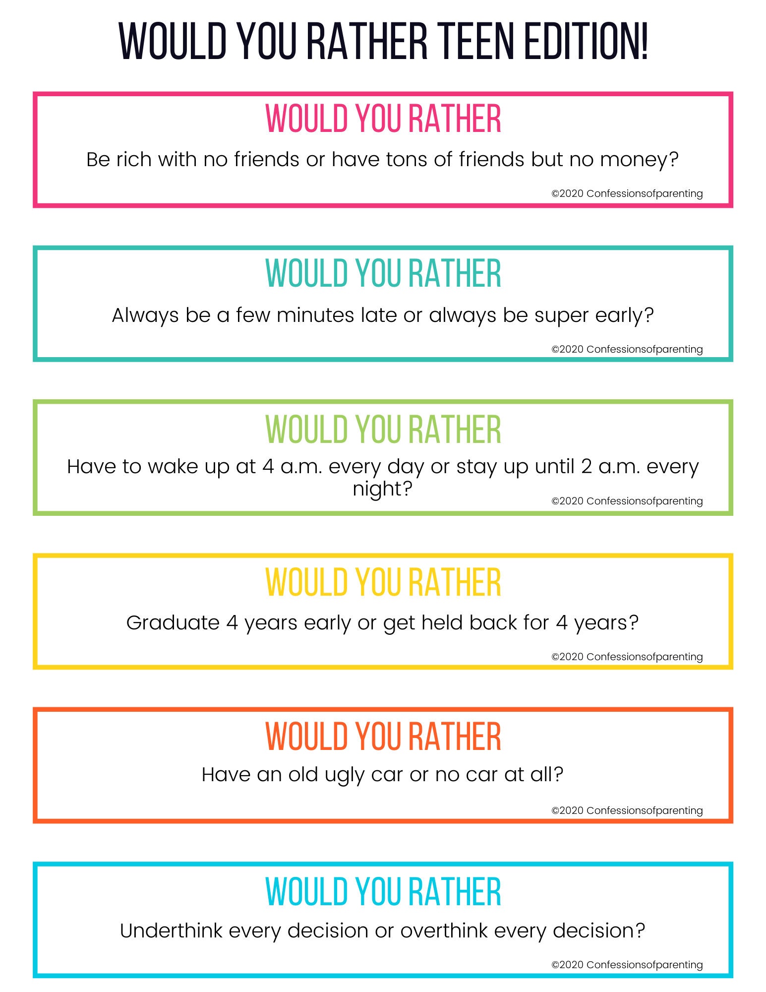 200+ Insanely Fun 'Would You Rather' Questions For Teens