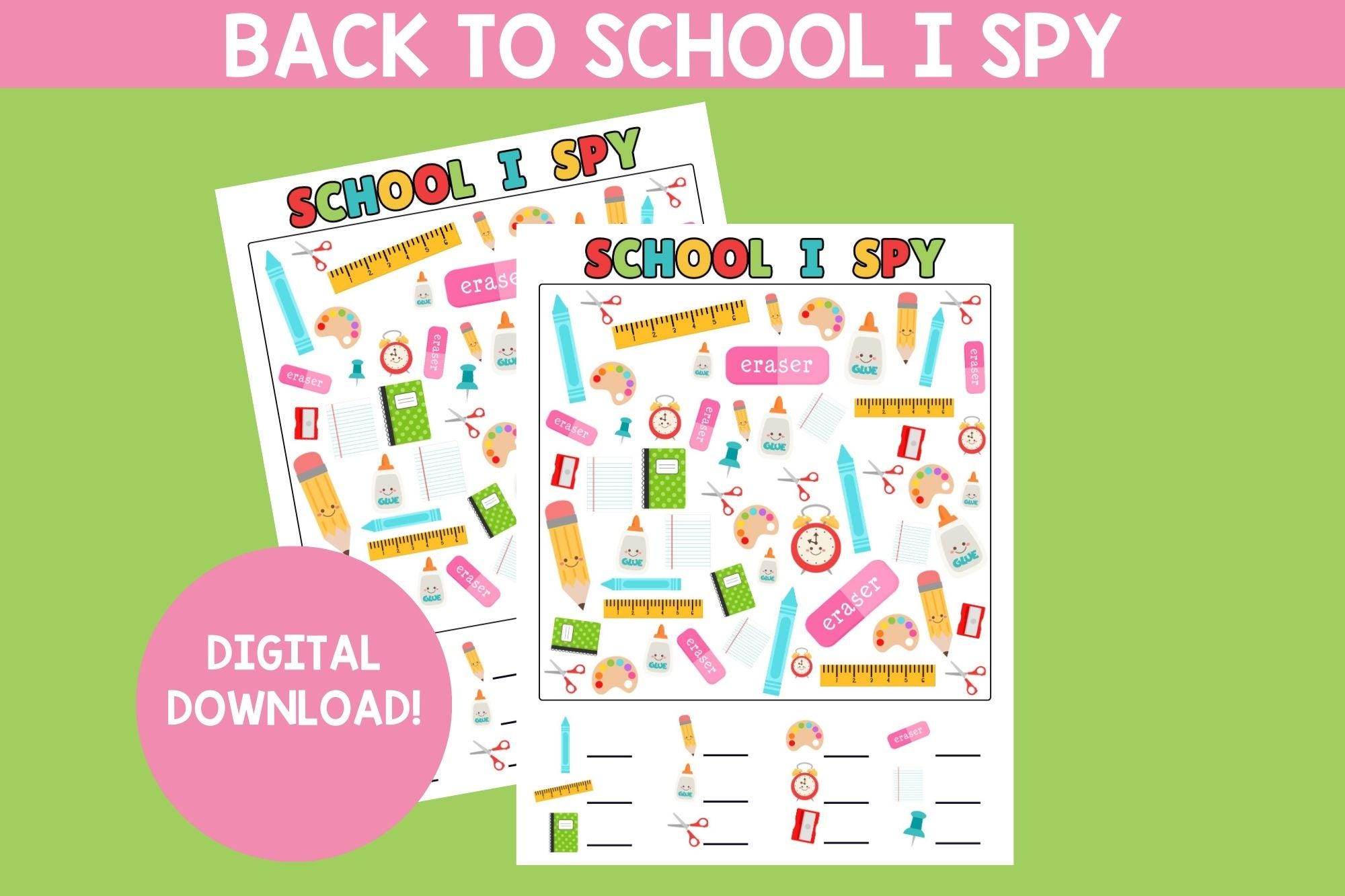 Back to School I Spy | Printable I Spy School Game | School I Spy PDF ...