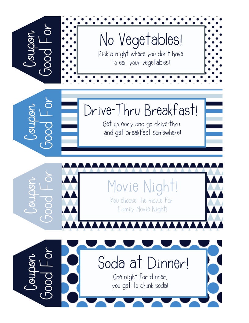 Kids Coupon Book, 39 Printable Coupons for Kids, Gifts for Kids, Gifts ...