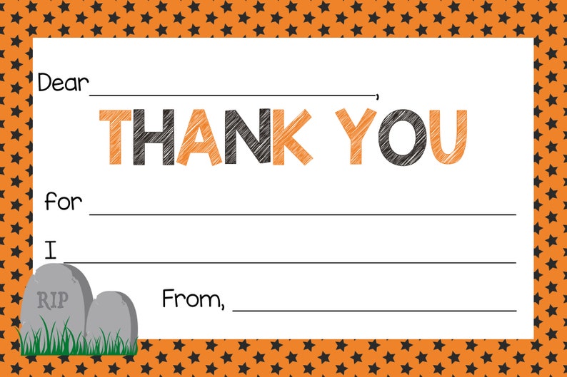 8 Halloween Thank You Cards | Printable Halloween Thank You Cards ...
