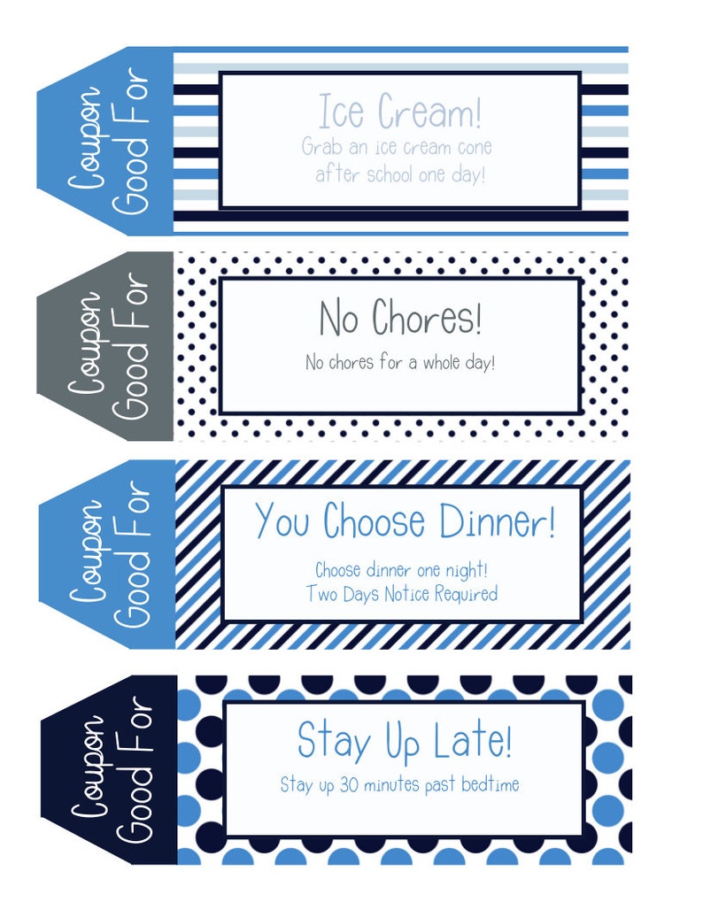Kids Coupon Book, 39 Printable Coupons for Kids, Gifts for Kids, Gifts ...