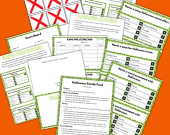 40 Halloween Family Feud Game| Printable Halloween Game| Spooky Family Feud Game| Halloween Party Game| Halloween Game for Kids Teens Adults