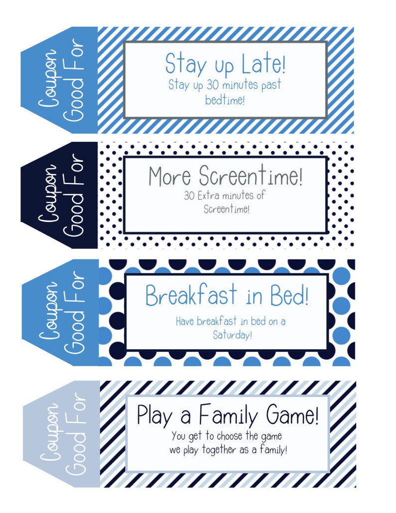 Kids Coupon Book, 39 Printable Coupons for Kids, Gifts for Kids, Gifts