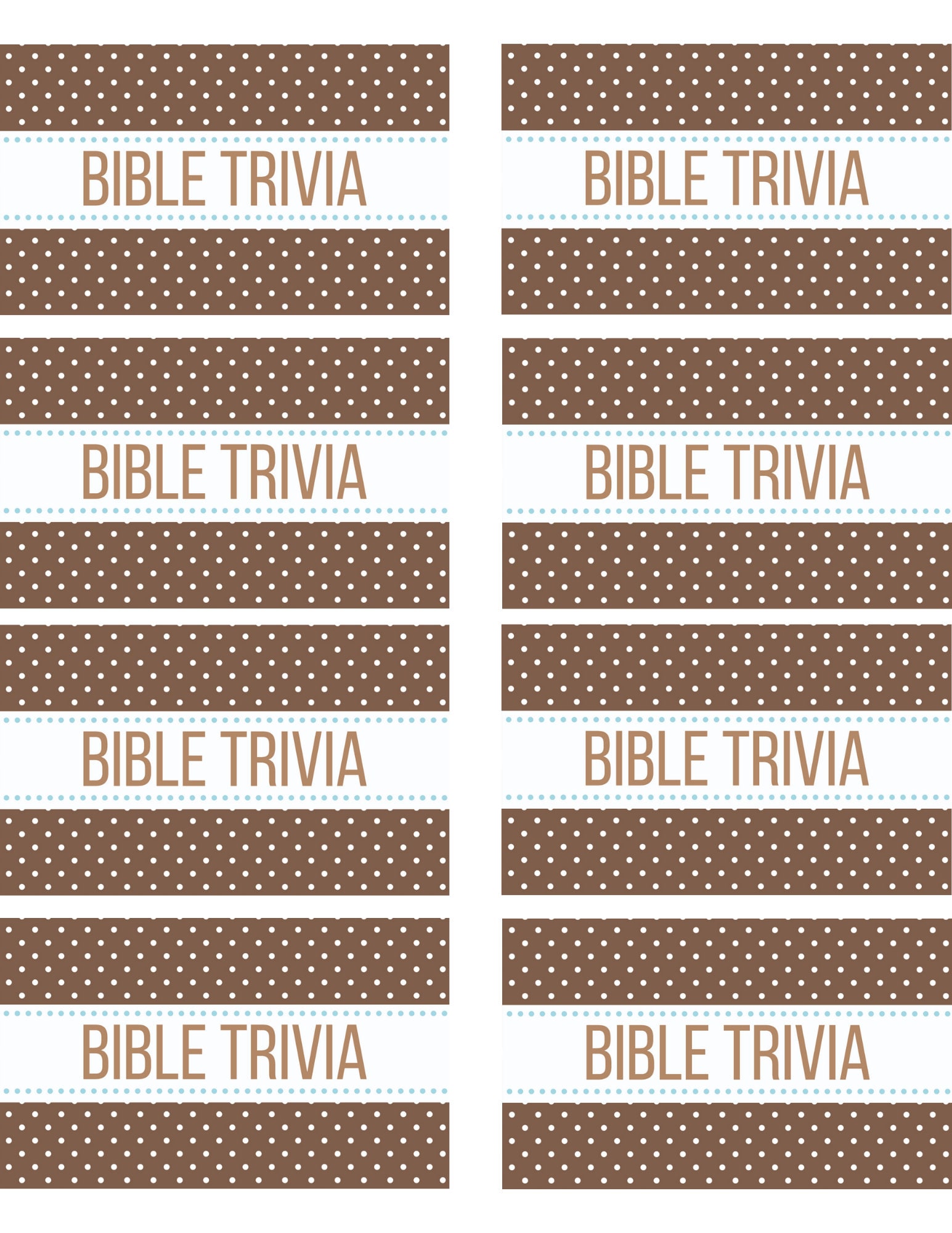 Bible Trivia - Etsy
