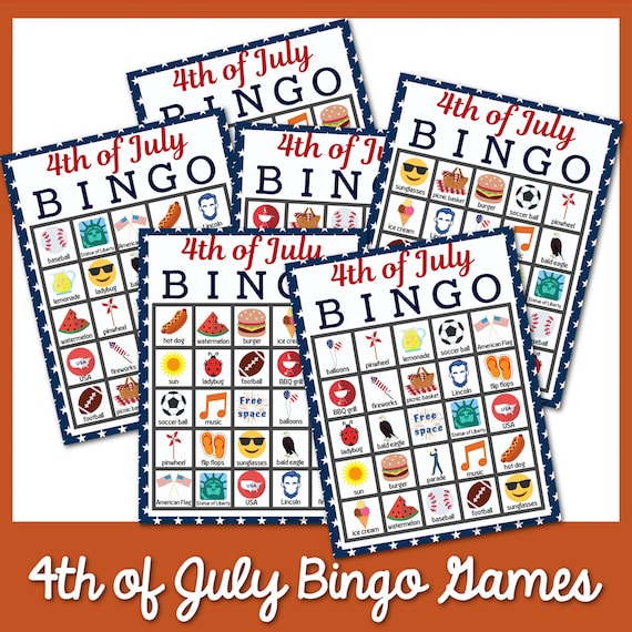 4th of July Color Bingo Games Celebrate Patriotic Day
