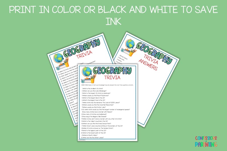 Geography Trivia Trivia for the Classroom Homeschool Trivia Trivia for ...