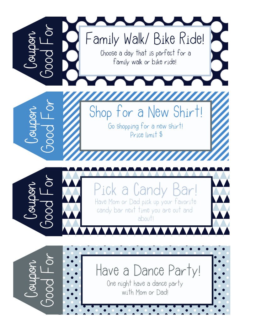 Kids Coupon Book, 39 Printable Coupons for Kids, Gifts for Kids, Gifts ...