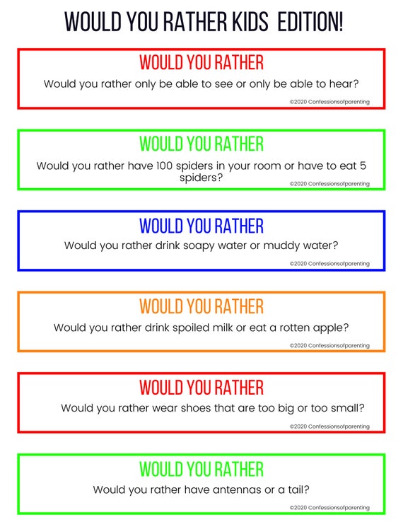 Would You Rather Questions for Kids