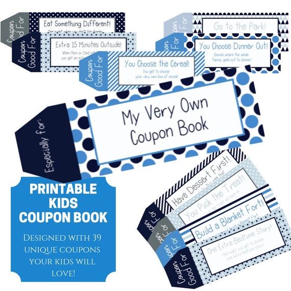 Kids Coupon book 39 Printable Coupons for kids Gifts for | Etsy