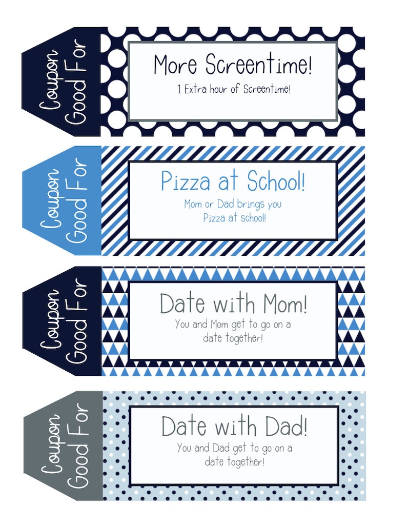 Kids Coupon Book, 39 Printable Coupons for Kids, Gifts for Kids, Gifts ...