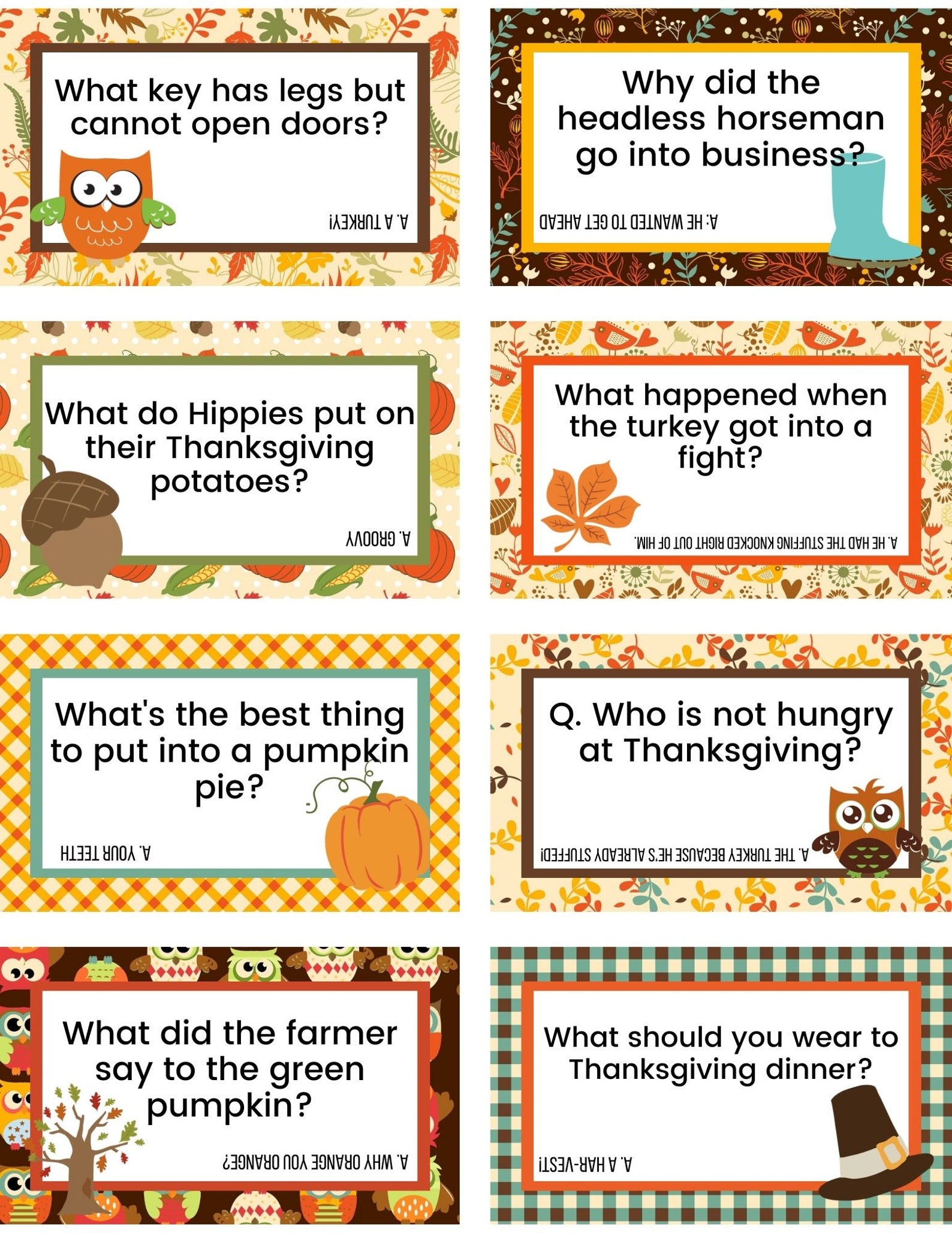 Thanksgiving Lunch Box Jokes, Thanksgiving Themed Lunch Box Jokes for