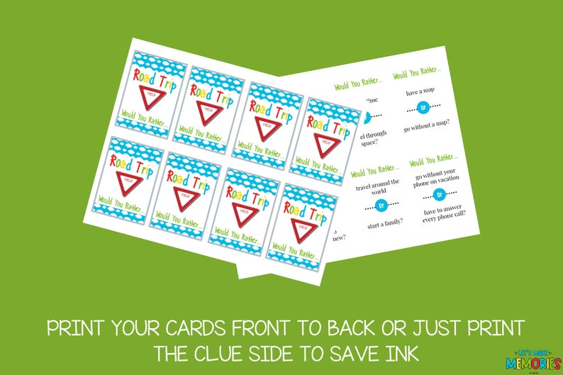 Road Trip Would You Rather Road Trip Games Would You Etsy