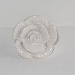 Rose Ceramic Flower Dresser Knob - Decorative Pull - Handmade Knob - Furniture Hardware - Price is per Knob