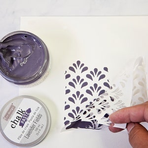 Lavender Fields Redesign with Prima Chalk Paste – 100ml – Textured Paste for Stencils, Raised Designs, Mixed Media, Furniture & DIY Crafts